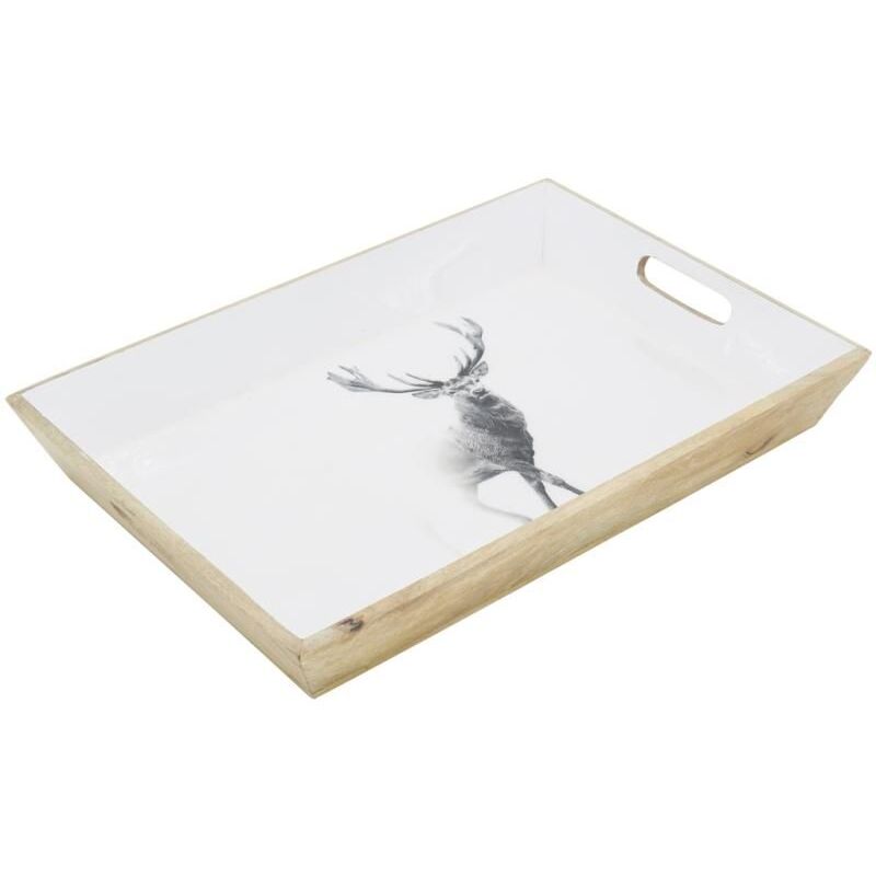 Plateau en manguier et résine Cerf Rectangulaire
