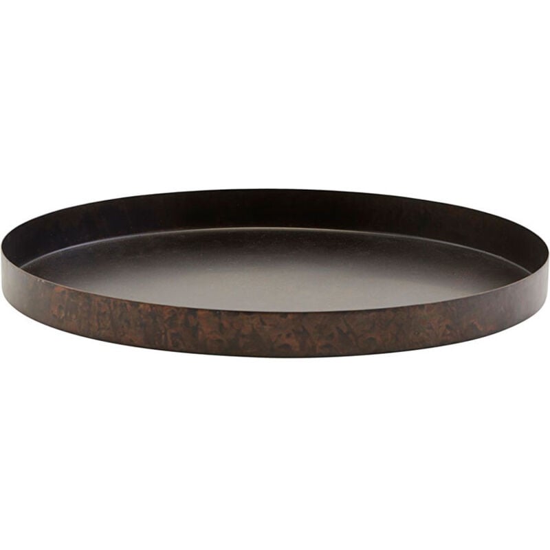 House Doctor - Plateau en métal Noir Mat avec effet rustique d. 30 cm