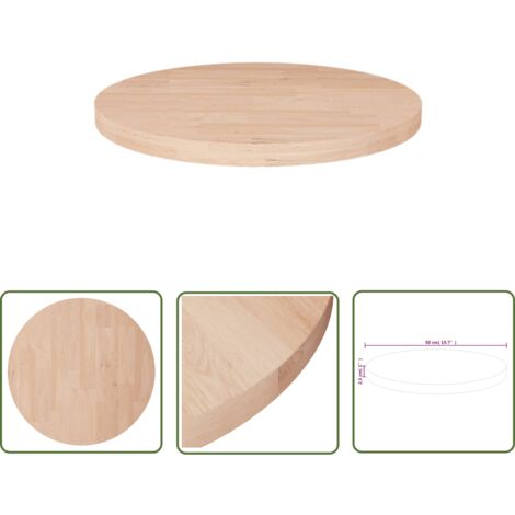Plateau et Dessus de table  rond Ø50x2,5 cm Bois de chêne massif non traité 42873