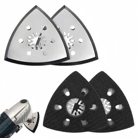 Plateau et patin de ponçage triangulaires fines pour ponceuse multifonction, 93 mm, Lot de 4