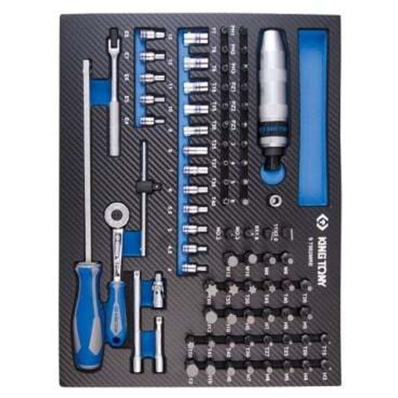 Module mousse + pp 82 pièces douilles 1/4 et accessoires - King Tony