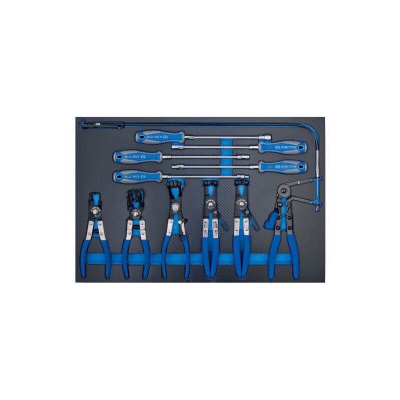 Module mousse + pp 11pcs Pinces et tournevis pour colliers - King Tony