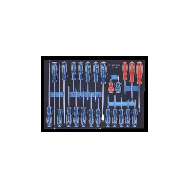 King Tony - Module mousse tournevis à fente, Torx et Phillips - 24 pièces