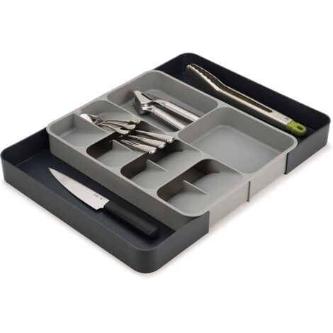 Plateau extensible gain de place pour tiroir - gris