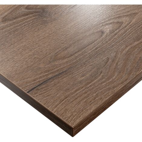 Plateau laminé chêne chocolat 120 x 60 cm pour bureau, table, table basse