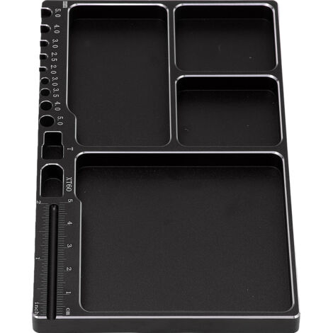 Plateau magnétique en aluminium pour vis et pièces, outil de rangement idéal pour modélisme RC et travaux de bricolage.