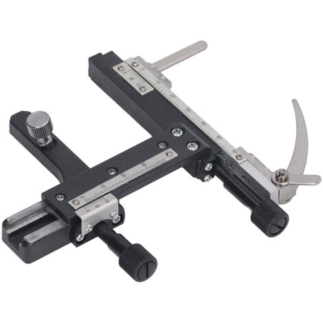 Plateau mécanique en alliage d'aluminium pour microscope avec déplacement multidirectionnel et règle intégrée