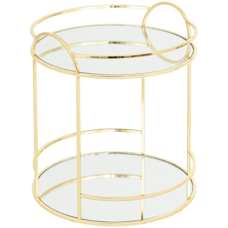 Atmosphera - Plateau miroir 2 étages Feel doré H24cm créateur d'intérieur