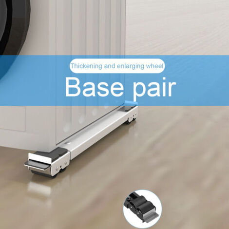 Plateau Mobile Pour Machine à Laver - Set de 2 Extensible Blanc 16 Roues Anti-Vibration avec Frein