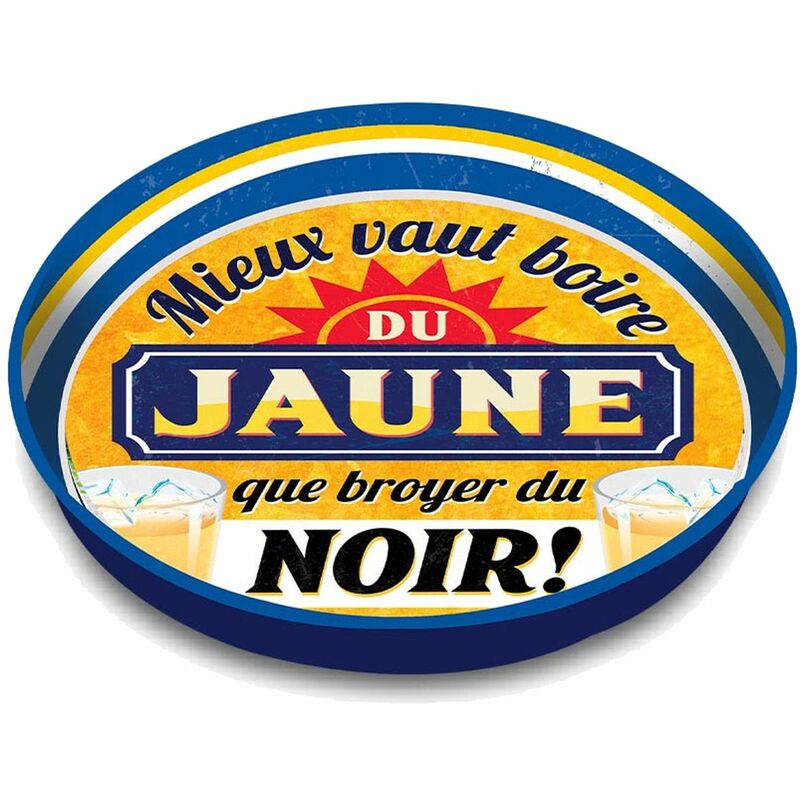 Plateau métallique BOIRE DU JAUNE