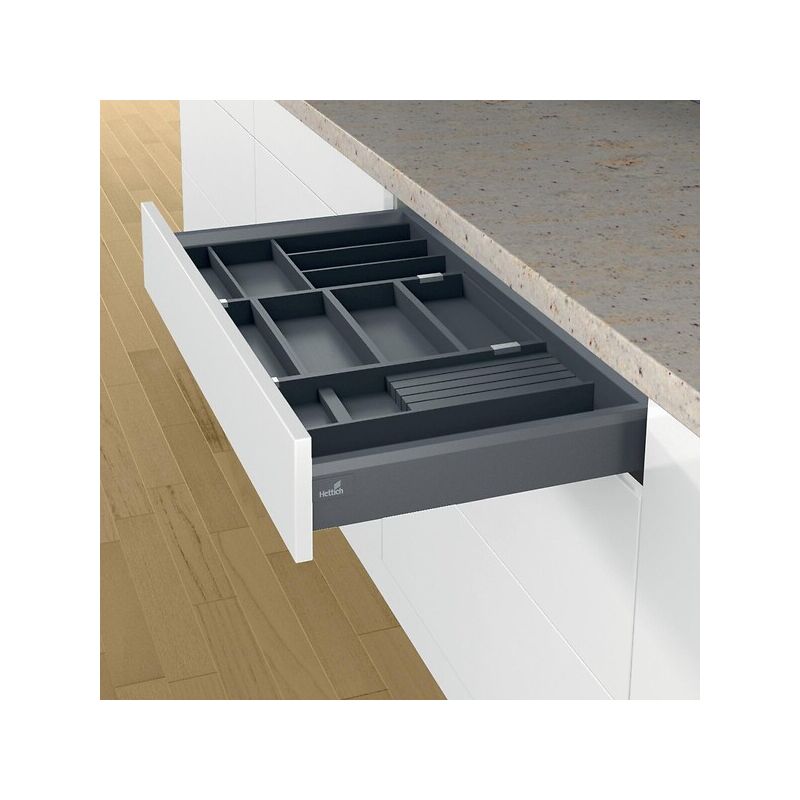 Plateau multifonction OrgraTray 270 en bois - anthracite - L150 x H43 x P473 mm - pour tiroirs AvantechYou Hettich