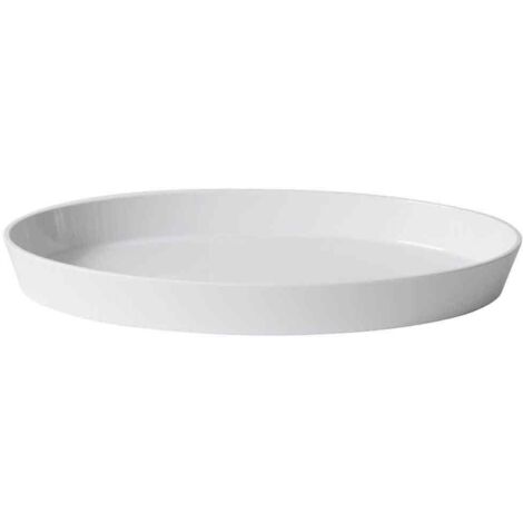 Plateau Ovale Base Cm42x24 Blanc Mélamine Blanc