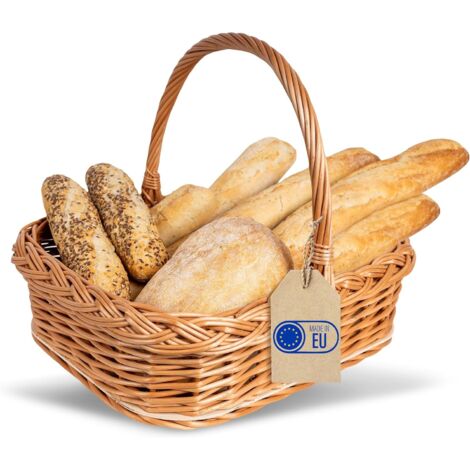 Plateau Panier en Osier avec Fond en Contreplaqué 40 x 32 cm