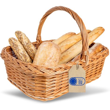 Plateau Panier en Osier avec Fond en Contreplaqué 55 x 42 cm
