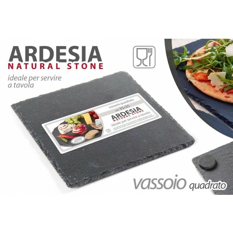 X24 Plateau plat en ardoise 15 x 15 cm pour la maison, les pubs ou les restaurants
