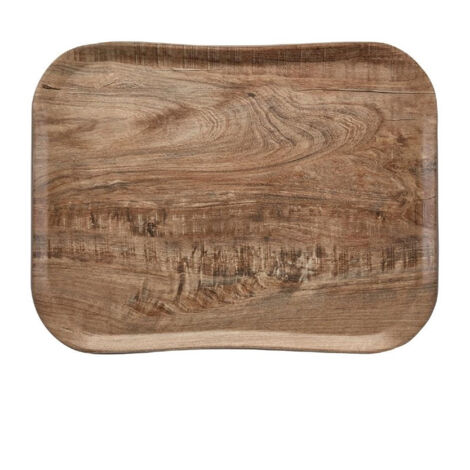 Plateau Polyester Century Aspect Naturel Bois Olivier Clair - 360x460mm - Cambro