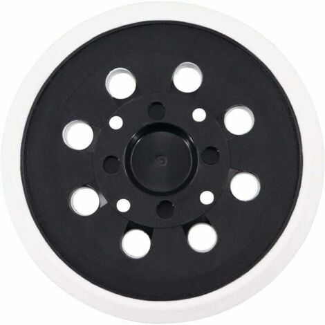Plateau ponçage 125mm velcro 8 trous - Compatible Bosch PEX 300/400 AE - Blanc - Adhérence optimale
