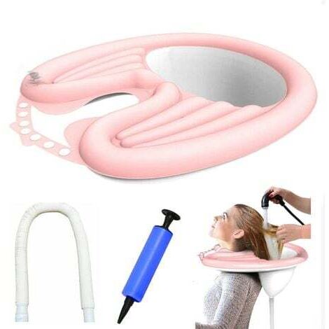 Plateau Portable, Lavabo, Bac a shampoing domicile, Bac Pour Laver les Cheveux, Bassin Gonflable, Bassin de lit Pour Lave Tête, Bac Lavage Cheveux Domicile