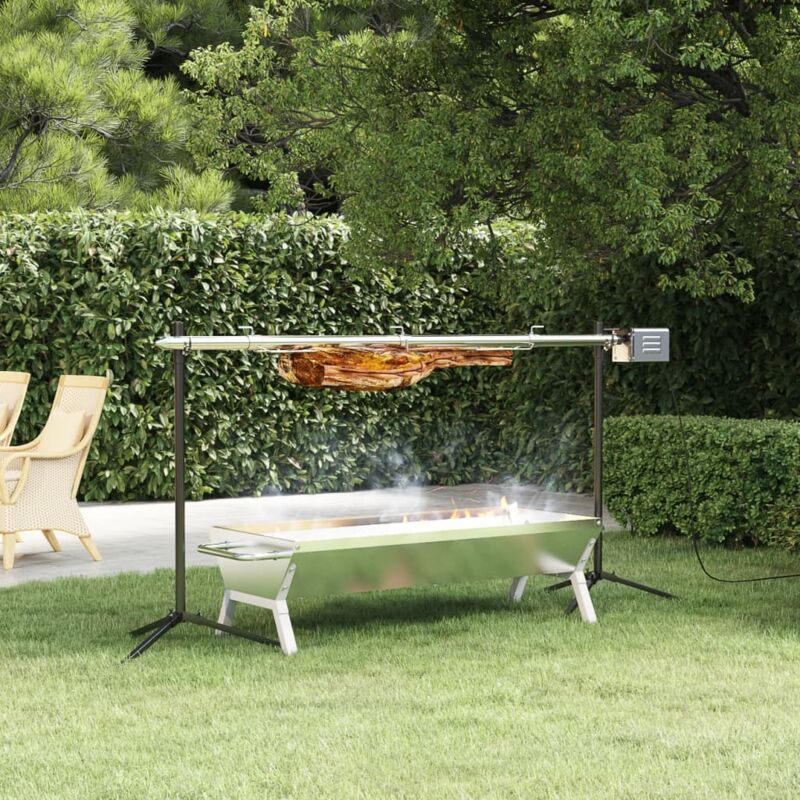 Vidaxl - Plateau pour barbecue Argenté 118x42x30,5 cm Acier inoxydable