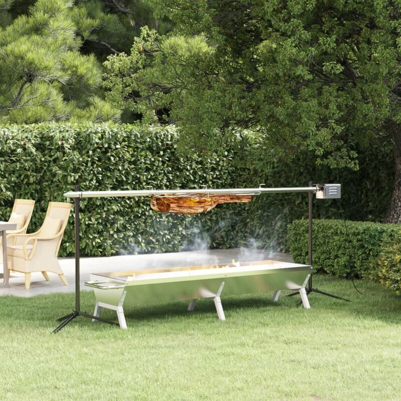 Vidaxl - Plateau pour barbecue Argenté 158x42x31 cm Acier inoxydable