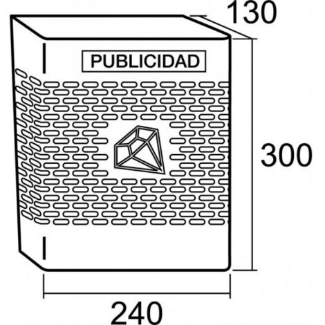 PLATEAU PUBLICITAIRE DESIGN -240 VERTICAL BLANC - BTV