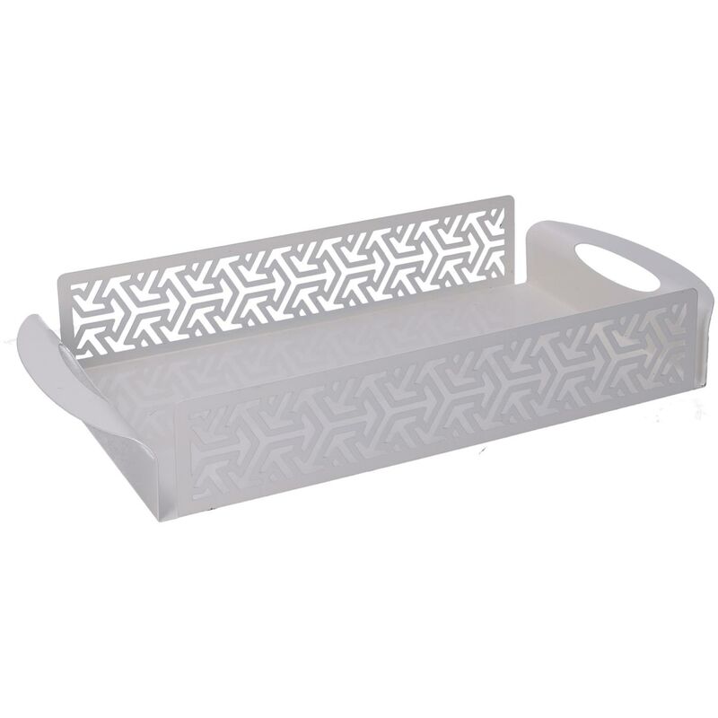 Webmarketpoint - Plateau rectangulaire en métal flèche blanche cm41x20h6,5