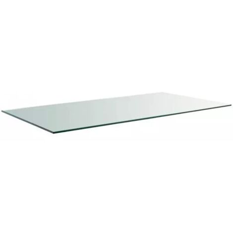 Plateau rectangulaire en verre trempé 100x80 cm – Épaisseur 0,9 cm – Bords polis pour sécurité – Accessoire table basse moderne – Meubletmoi