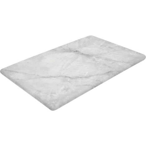Plateau Rectangulaire Mélaminé Imitation Marbre avec Pieds en Silicone 300x200x14 mm - L2G