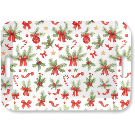 Plateau rectangulaire motifs de Noël  46,5 x 32,5 cm