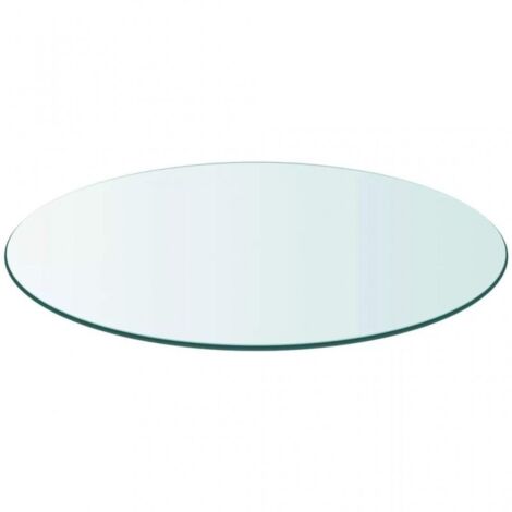 Plateau rond 90 cm en verre trempé transparent - Transparent