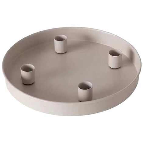 Plateau rond avec 4 supports de bougies magnétiques amovibles pour créer votre propre support de bougies.
