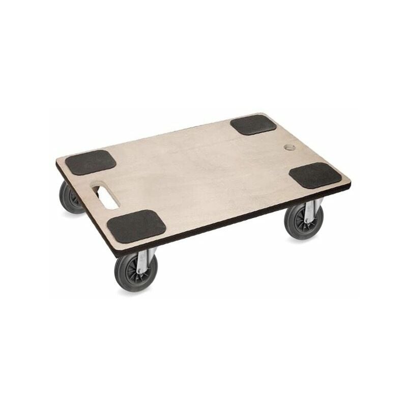 2gt Roues Et Roulettes - Plateau roulant de manutention 600x400 mobilix® 4x caoutchouc pivotantes noir - 200 Kg