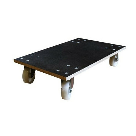 Plateau roulantPB33 en bois capacité de charge 350kg 600x400mm roues polyamide Stockman