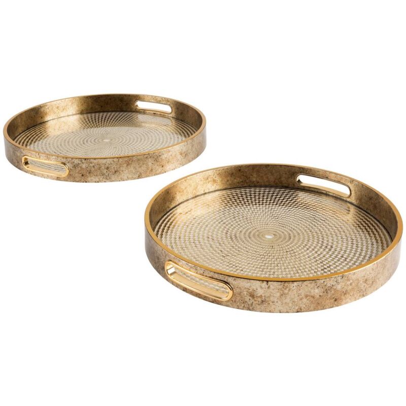 Lot de 2 plateaux Elya doré D31 35cm Atmosphera créateur d'intérieur