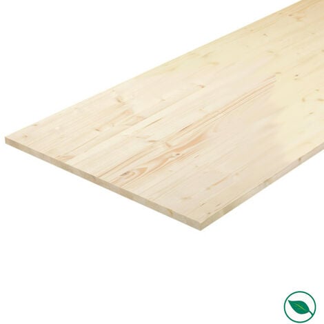 Plateau sapin massif lamellé collé abouté 1500 x 600 x 38 mm. - PEFC 70%