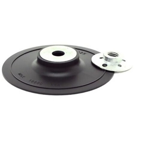 Plateau support rigide pour disques Ø 125 mm – Écrou de serrage M14 – Compatible meuleuses d'angle et ponceuses – Vitesse max 12200 tr/min – Rosver