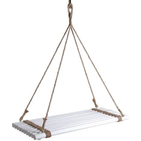 Plateau suspendu en bois teinté blanc