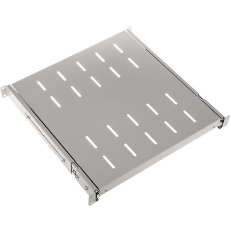 Plateau télescopique coulissant blanc pour armoire rack 19 1U profondeur 450 mm