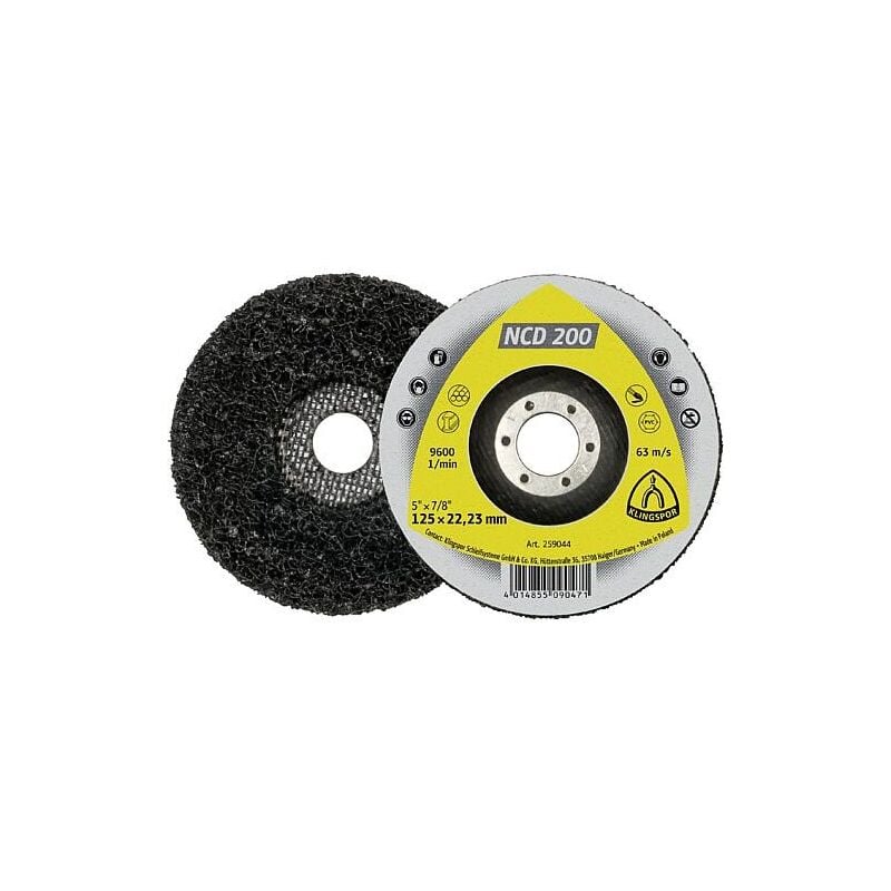 Disque de nettoyage ncd 200, 125 22,23 mm carbure de silicium, droit