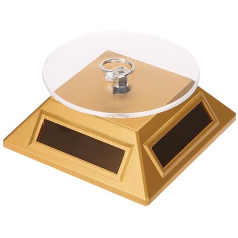 Plateau Tournant 360° pour Bijoux - Support de Présentation Rotatif Doré