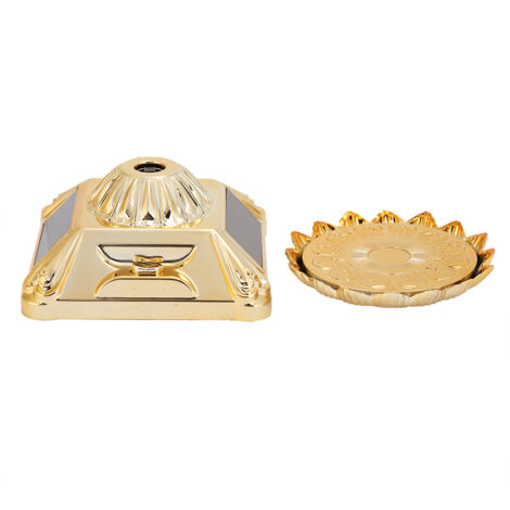 Plateau Tournant à Énergie Solaire pour Bijoux, Support de Présentation Doré 80x80x48mm