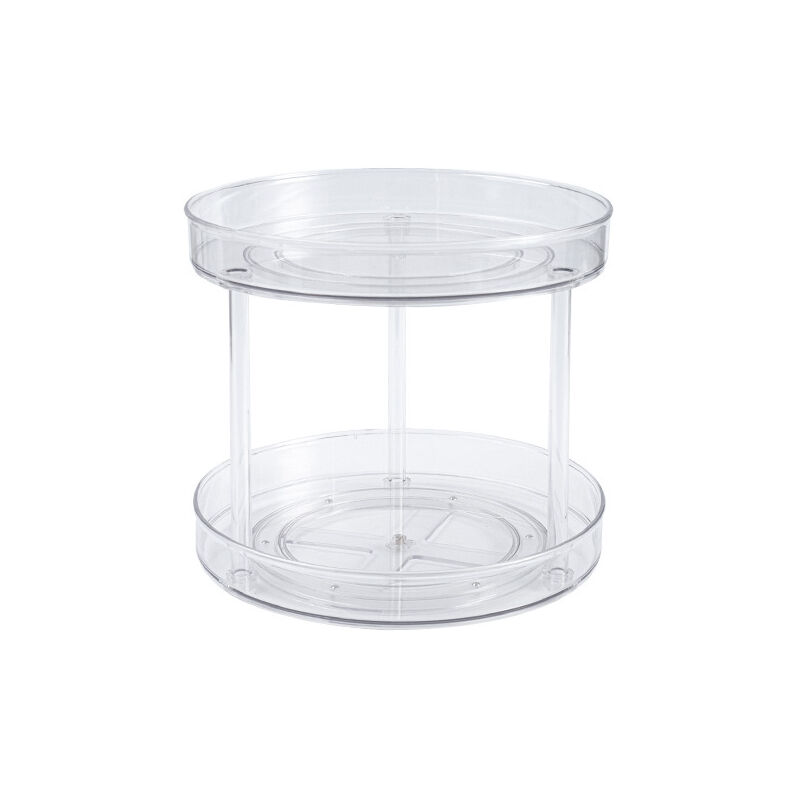 Plateau tournant armoire de cuisine 2 niveaux réfrigérateur à épices Lazy Susan cuisine étagère à épices organisateur de rangement de cuisine 23 cm
