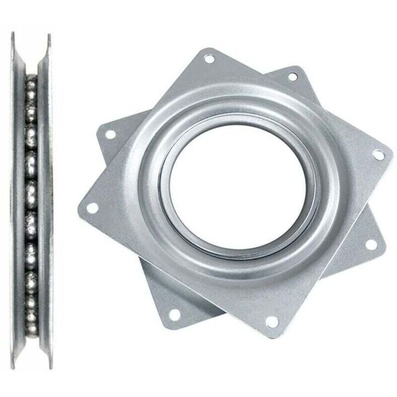Plateau tournant carré de 10 cm (4 pouces) à roulement à billes, rotation à 360° pour meubles, présentoirs, étagères et armoires
