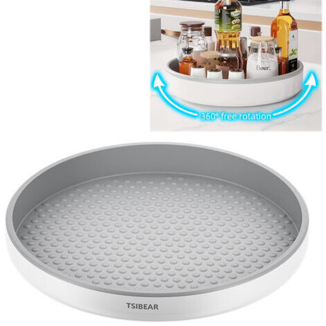 Plateau tournant de cuisine multifonctionnel, support de rangement rotatif à 360° pour bouteilles dassaisonnement, sauce soja, vinaigre