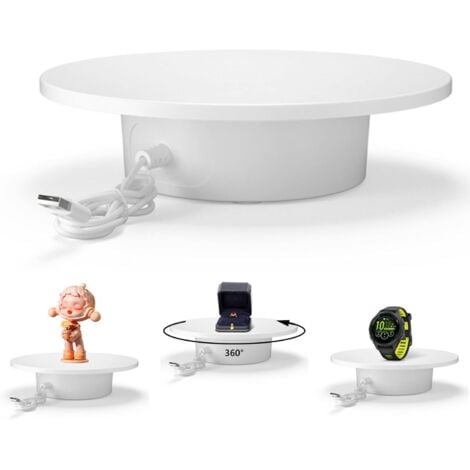GABRIELLE Plateau Tournant Electrique , Platine Tournante Électrique Pour Photographie, Présentoir Rotatif Électrique, Des (Blanc)