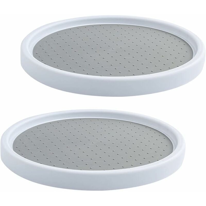 Serbia - Plateau Tournant en Plastique pour Epices, 2 Pièces Plateau Tournant Epices Rangement Rond, Etagere a Epices Plateau Pivotant, Plateau