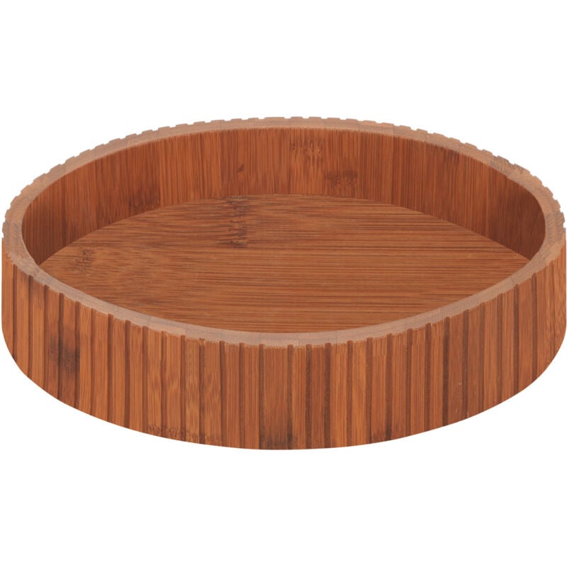 Plateau Tournant Mera Wenko Organiseur placard, Rotatif 360°, Pieds anti-dérapants, Idéal pour servir condiments, épices, Bambou fumé fsc®, 29,5cm,