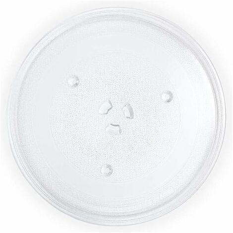 Plateau Tournant Verre Micro-Ondes 255 Mm - Universel Avec 3 Roulettes - Remplacez Votre Plateau Cassé Facilement