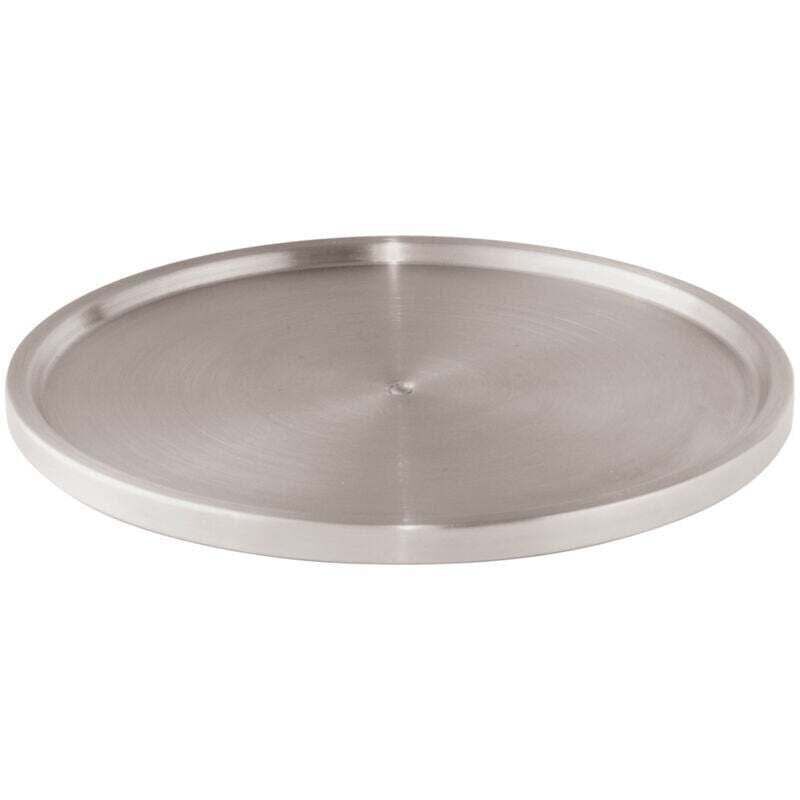 Plateau tournant Uno , Plateau rotatif à épices pour plan de travail, Carrousel de cuisine, Acier inoxydable brossé, 27x2 cm, Argent Mat