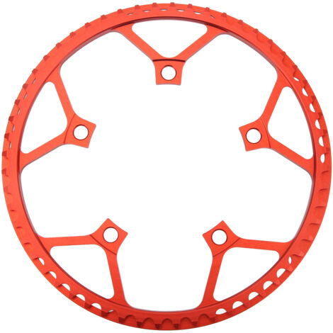 Plateau vélo pliant 56 dents 130 BCD en aluminium rouge léger avec plaque de protection renforcée